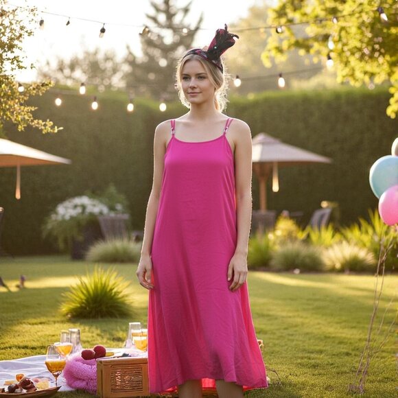 DEB Y2K Ruched Dress and Joie Ruched Slip Dress + Costume Accessories Halloween - Picture 2 of 11